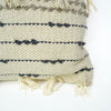 Hand-Woven Cream Boho Moroccan Decorative Throw Pillow - 17" x 17"